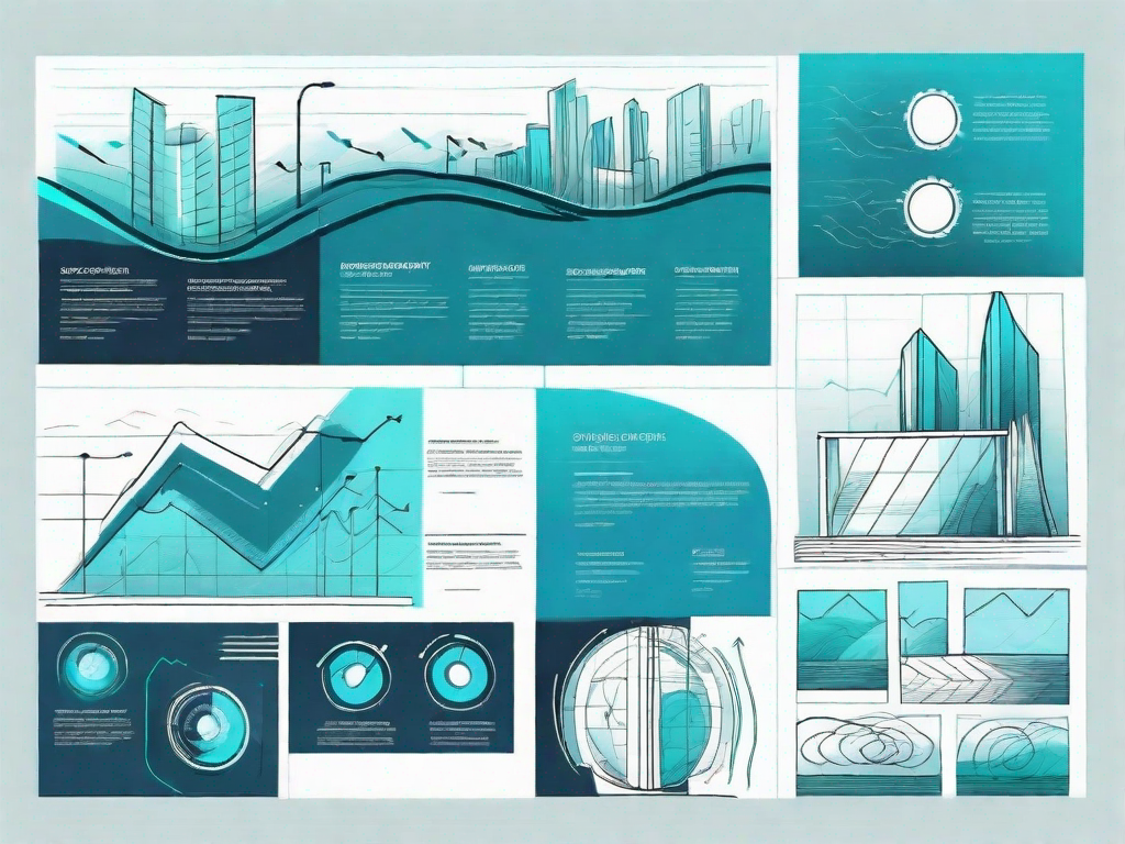 A storyboard with various stages of development