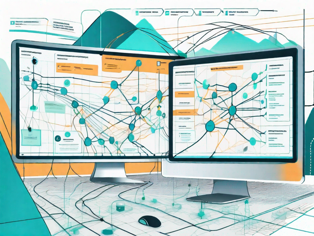 A computer screen displaying a colorful and detailed user story map