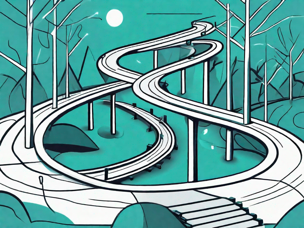 A winding path representing the customer journey