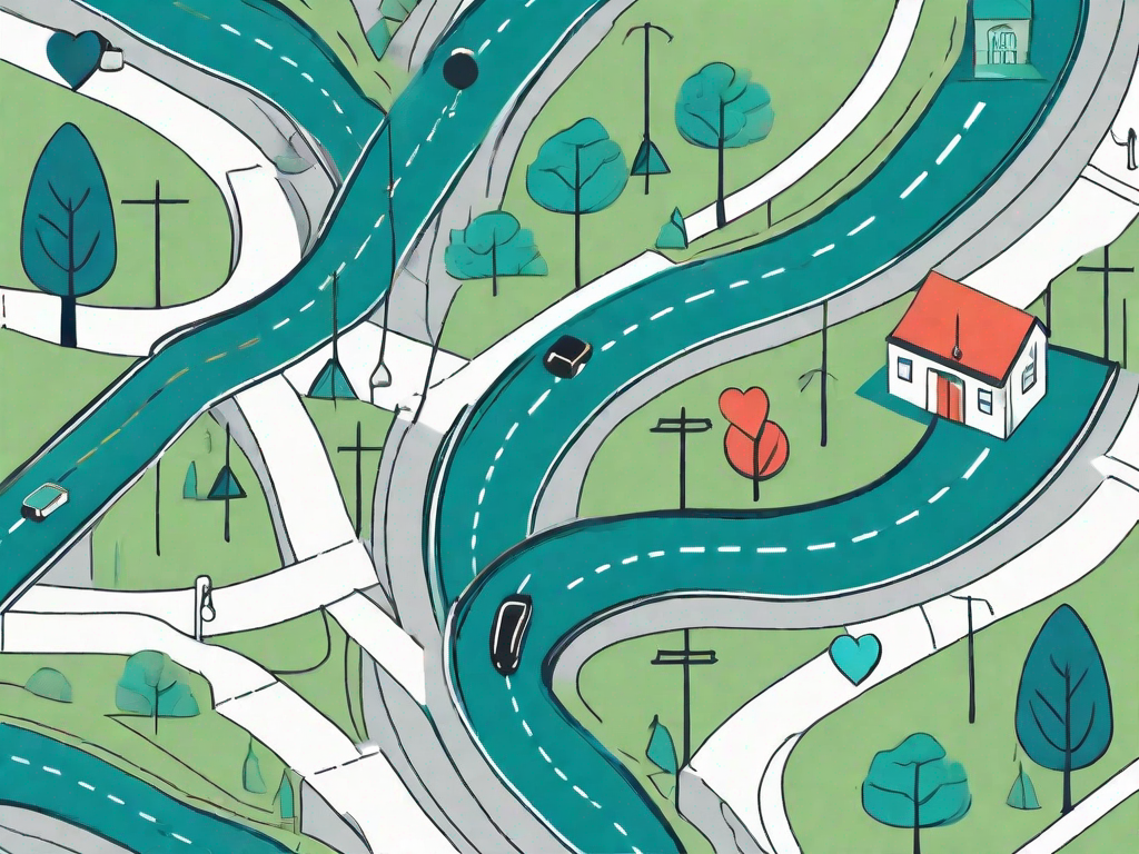 A winding road that represents a customer journey