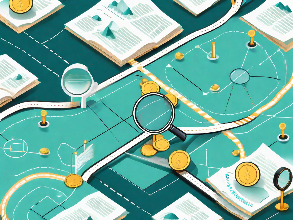 A roadmap with various checkpoints symbolizing the customer journey