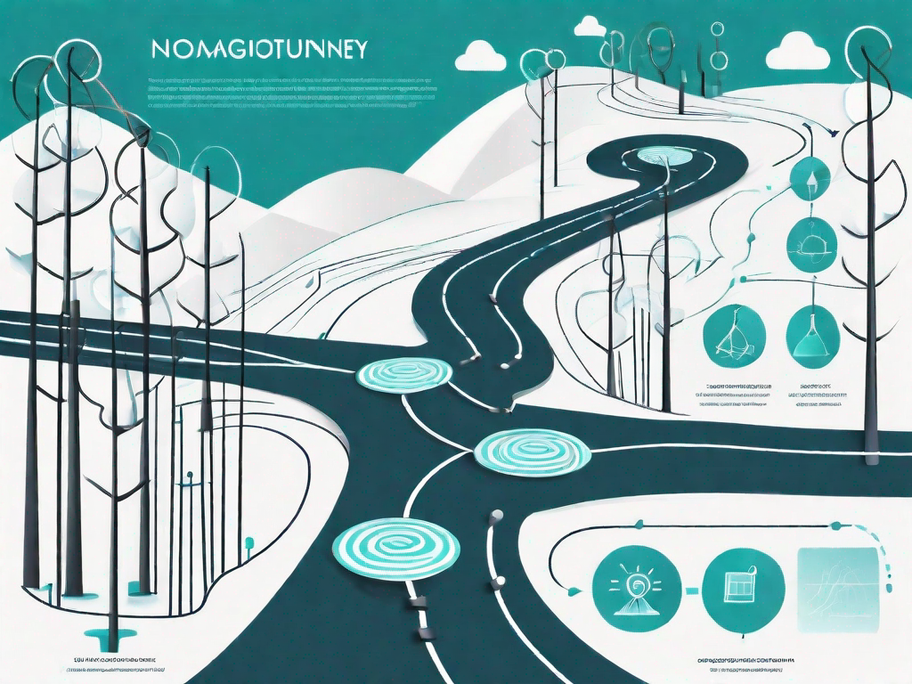 A winding path representing the customer journey