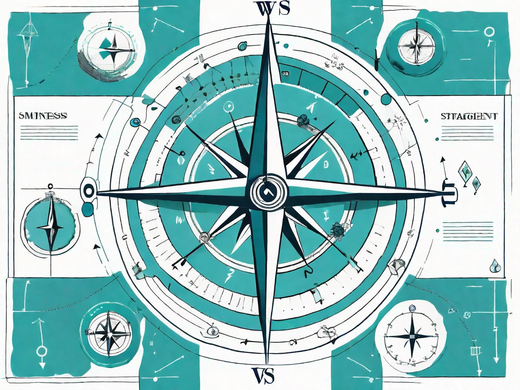 A navigational compass superimposed on a tows matrix