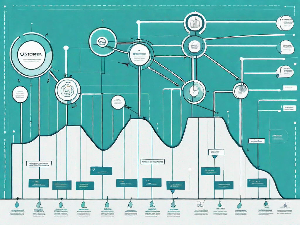 A complex tows matrix with symbols representing different stages of the customer journey