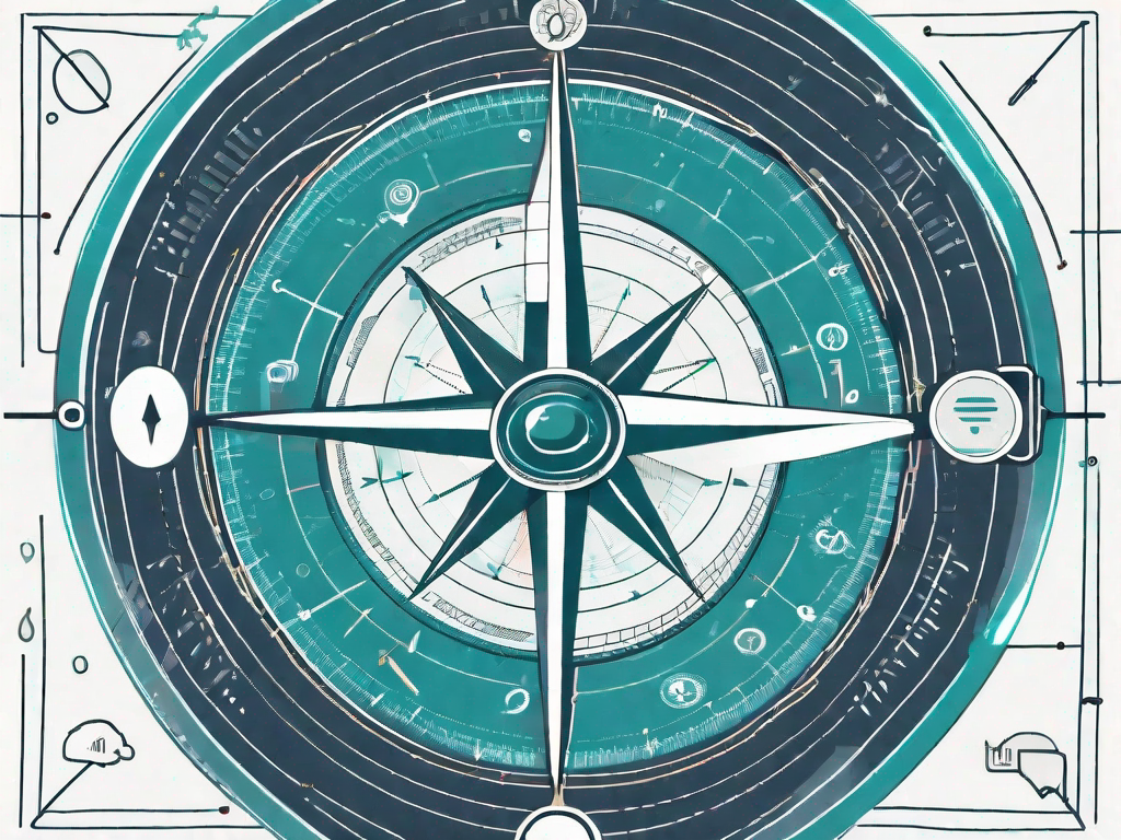 A navigational compass embedded within a tows matrix