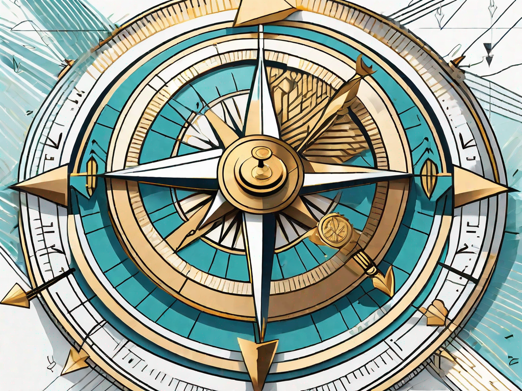 A navigational compass overlaid on a tows matrix