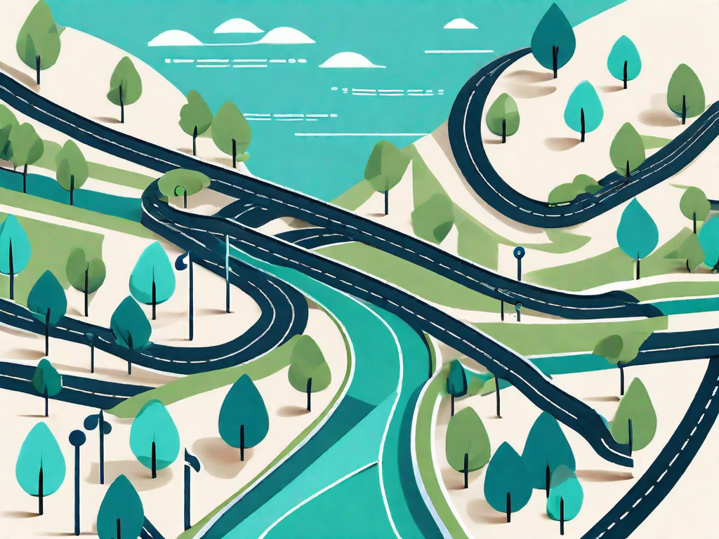 A winding road representing the customer journey