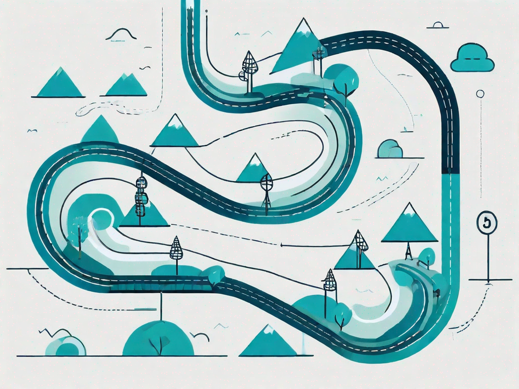 A winding road that represents the customer journey