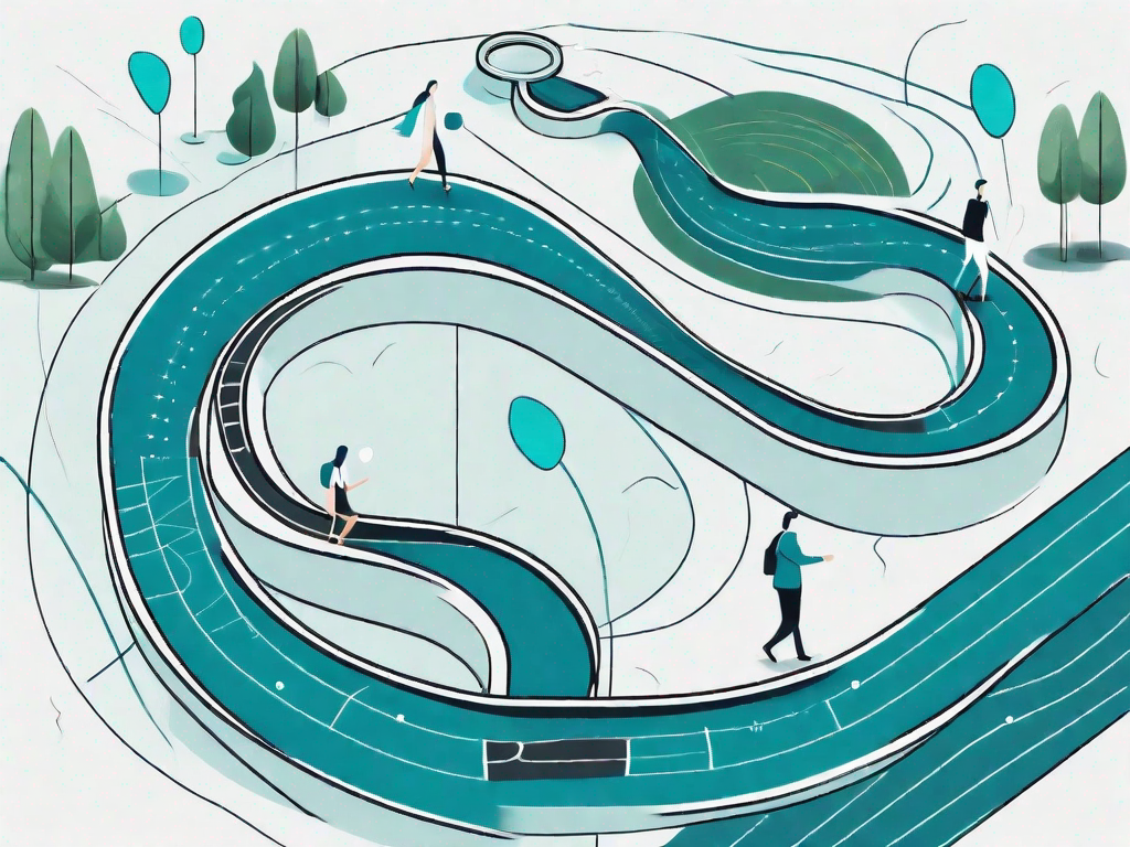 A winding path representing the customer journey