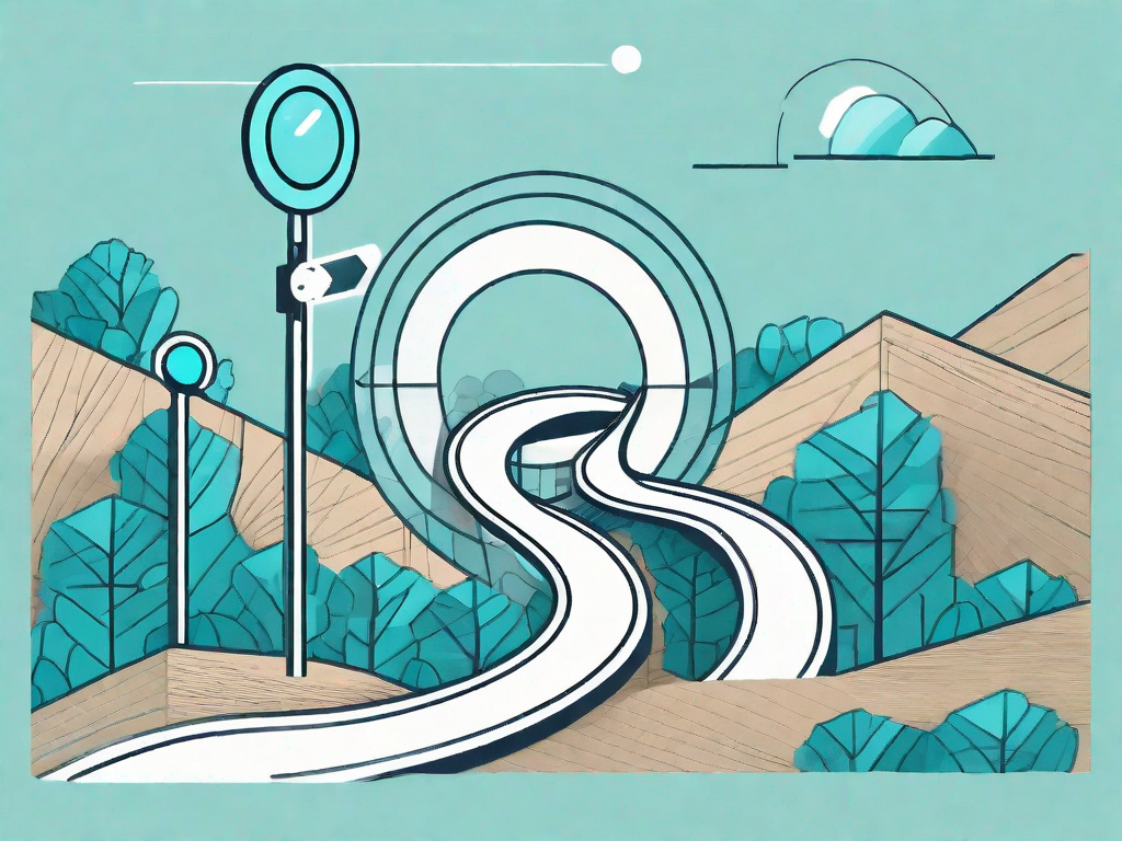 A winding path representing the customer journey