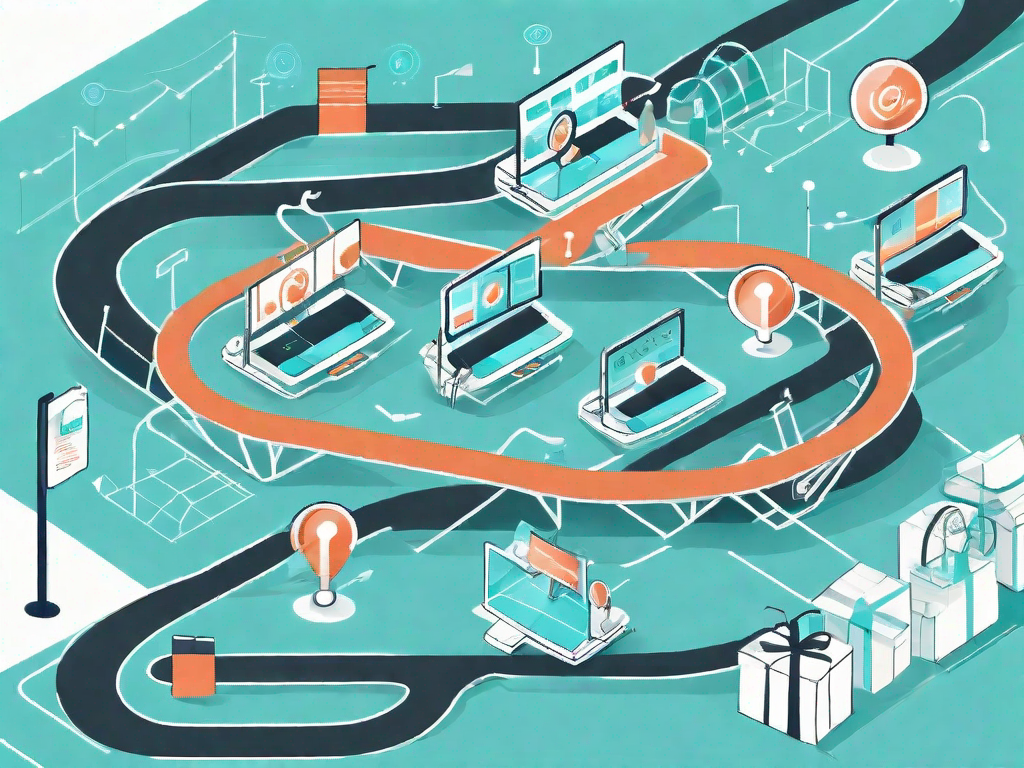 A winding path representing the customer journey