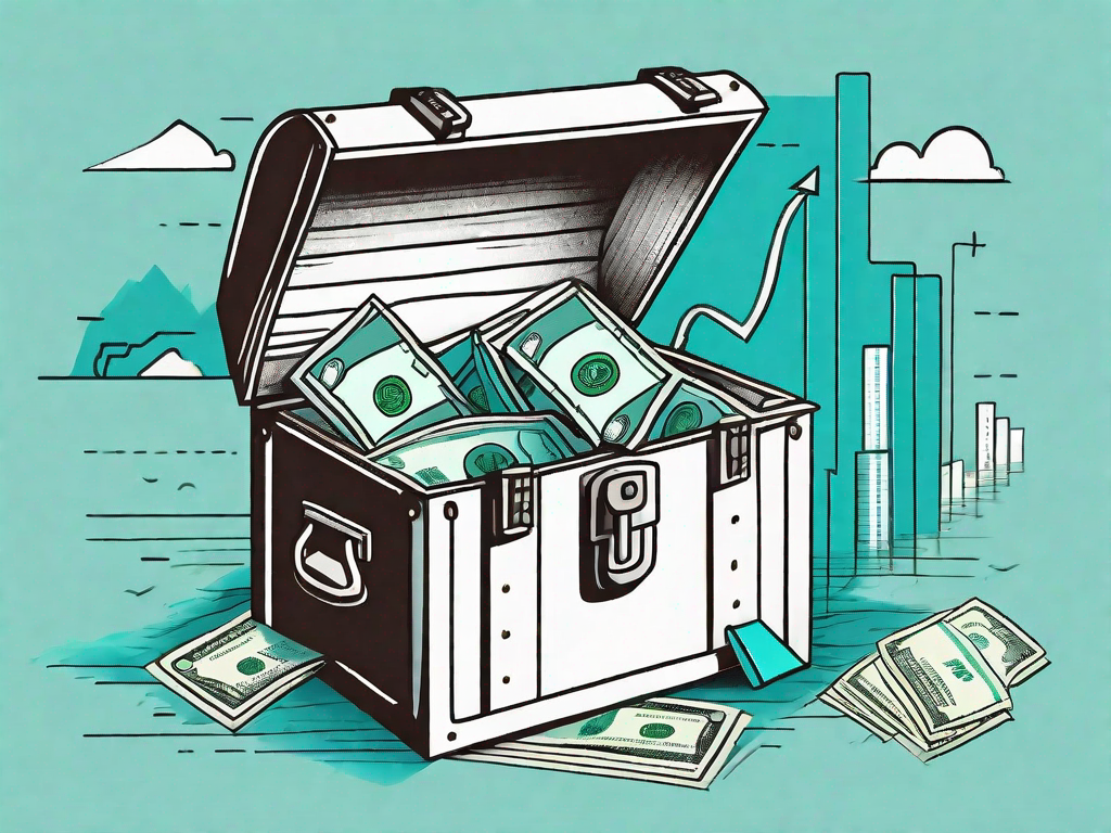 A road map with various financial symbols (like dollar signs and graphs) representing the customer journey