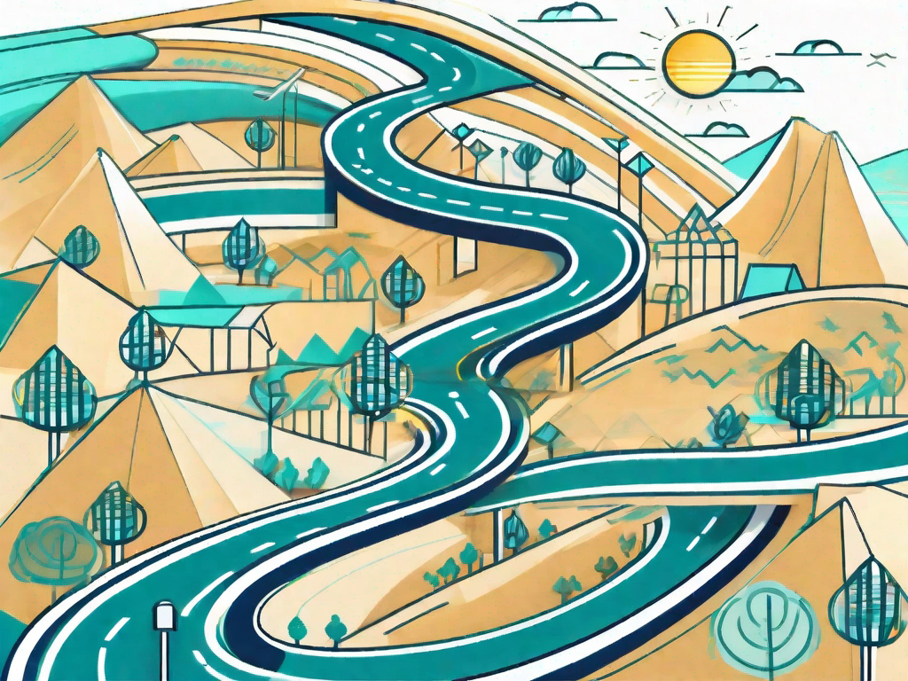 A winding road representing the customer journey