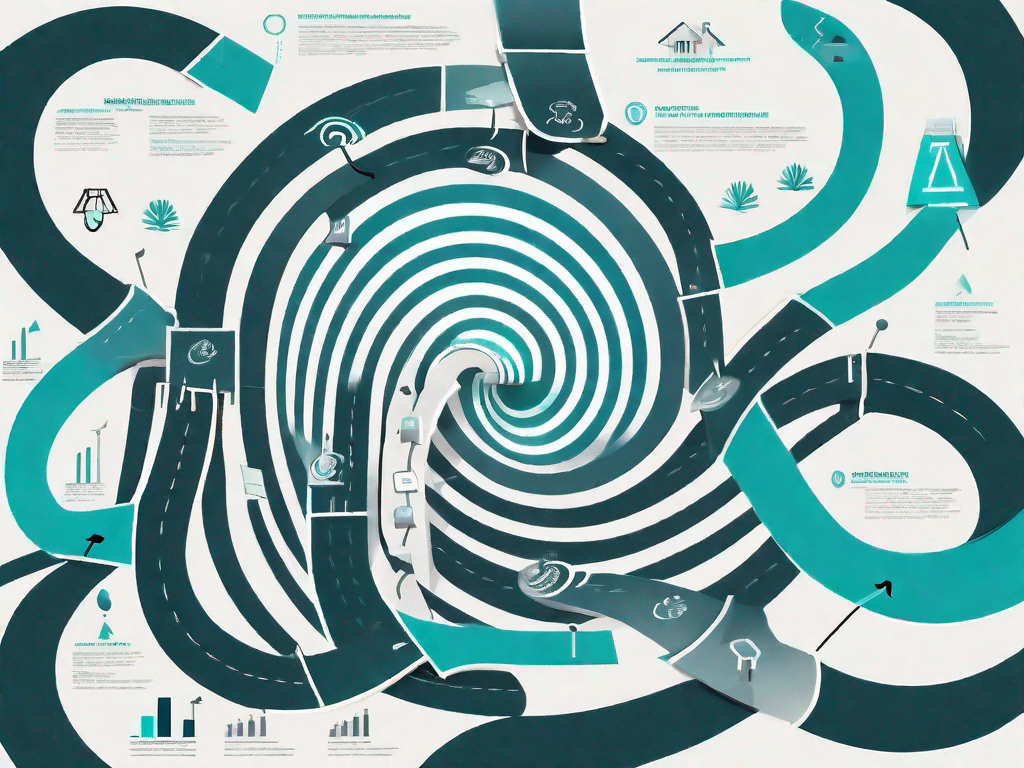 A winding path representing the customer journey