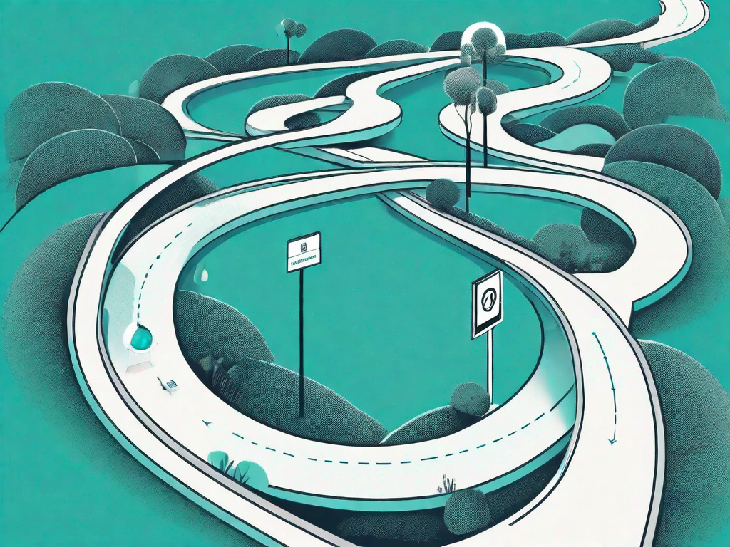 A winding path that represents the customer journey