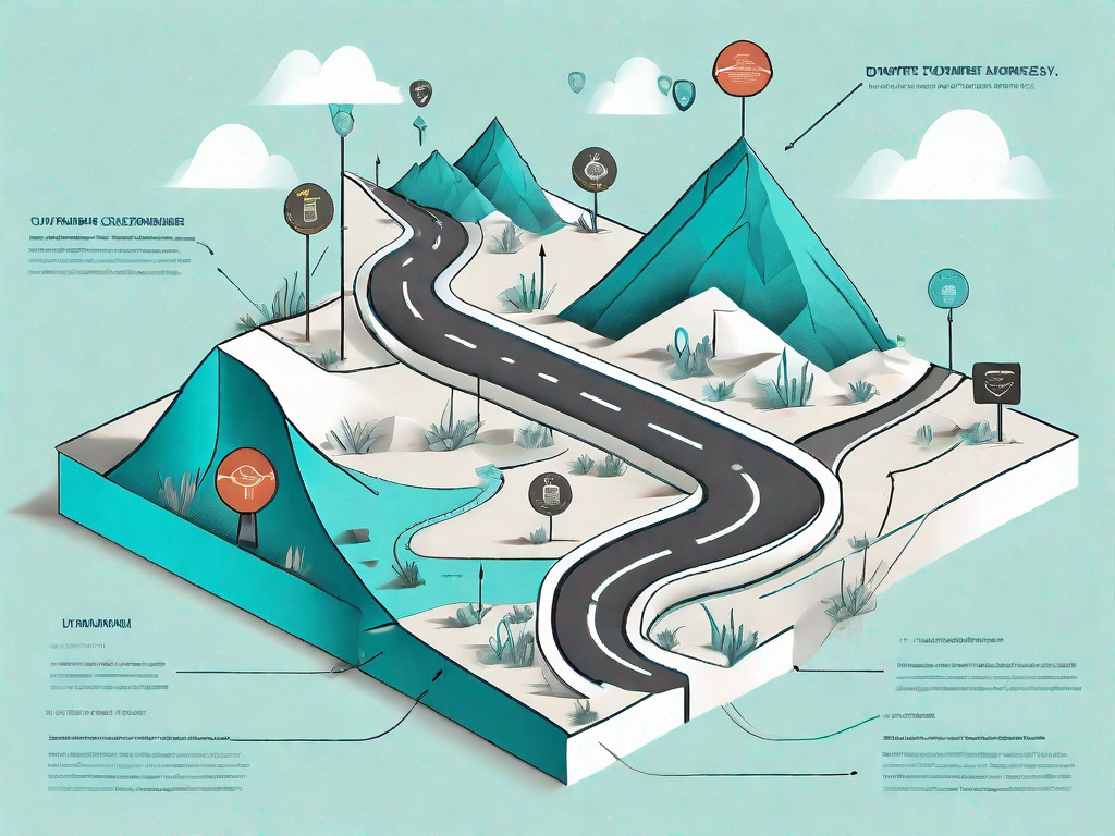 A road map representing the customer journey