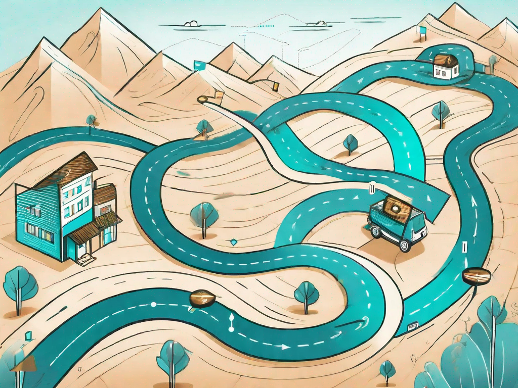 A winding road representing the customer journey