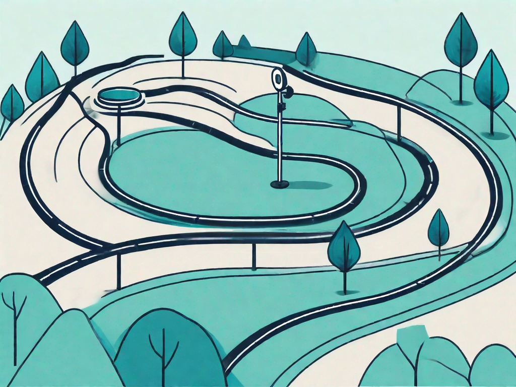 A winding path representing the customer journey