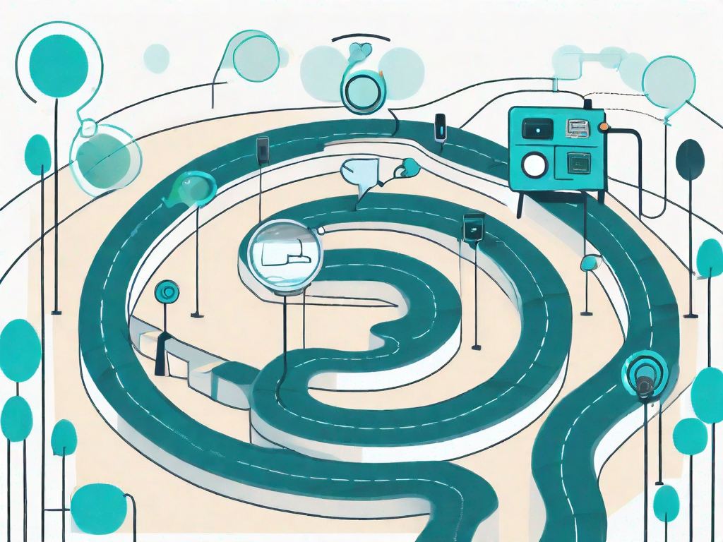 A winding path representing the customer journey