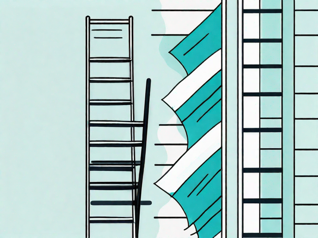 A vertical ladder with different stages of a customer journey