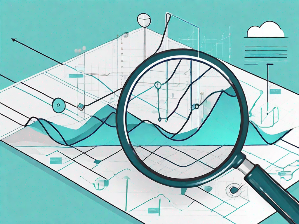 A road map with various trend lines and graphs symbolizing the customer journey