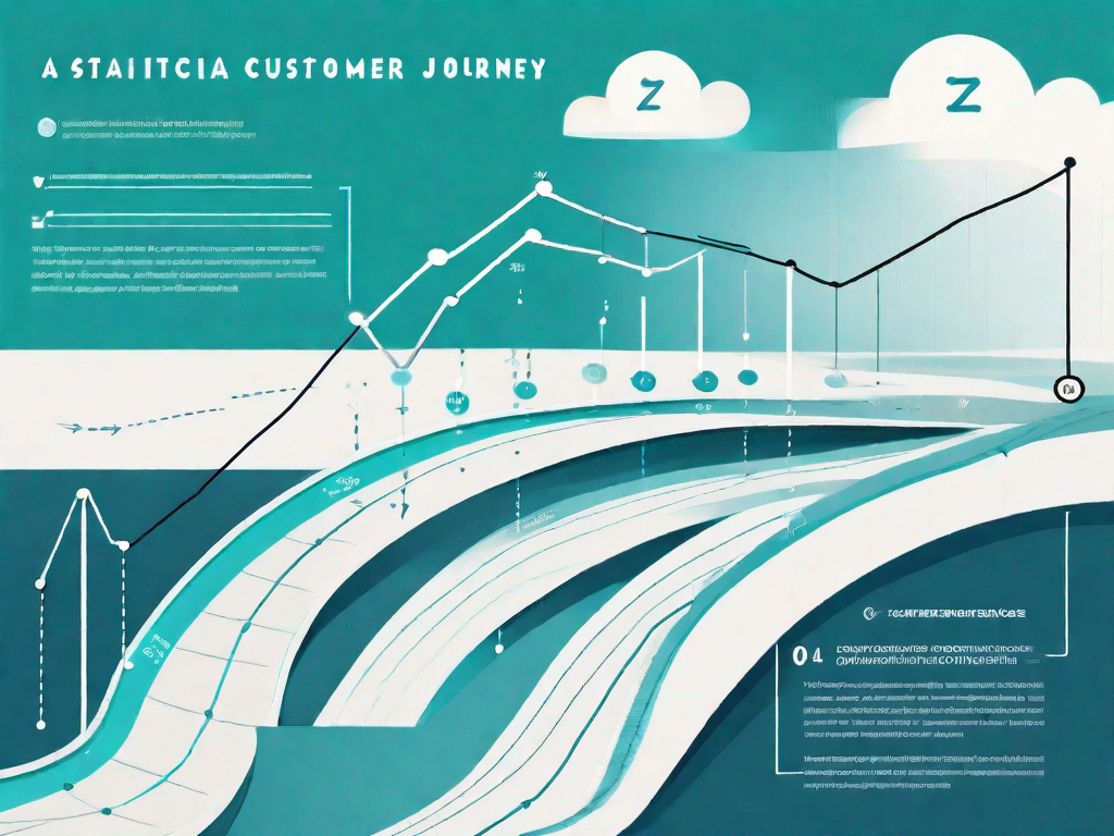 A path representing the customer journey