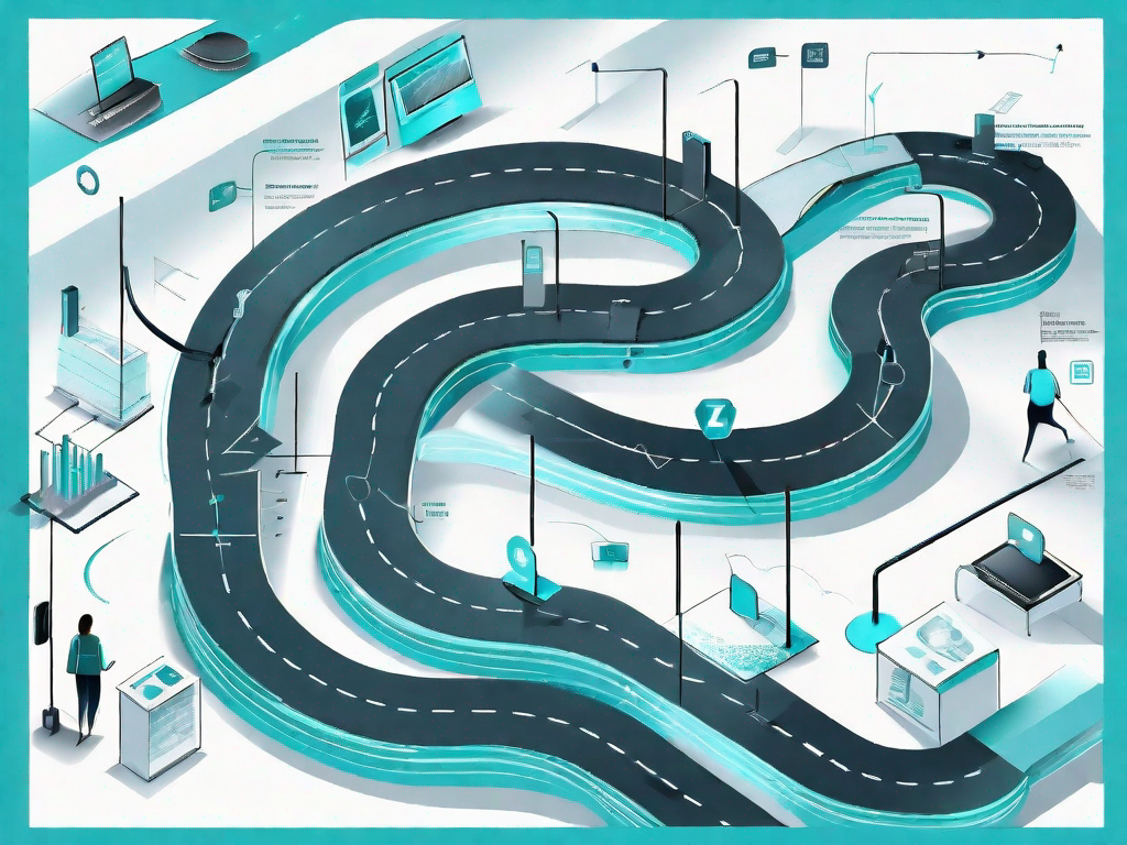 A winding path representing the customer journey