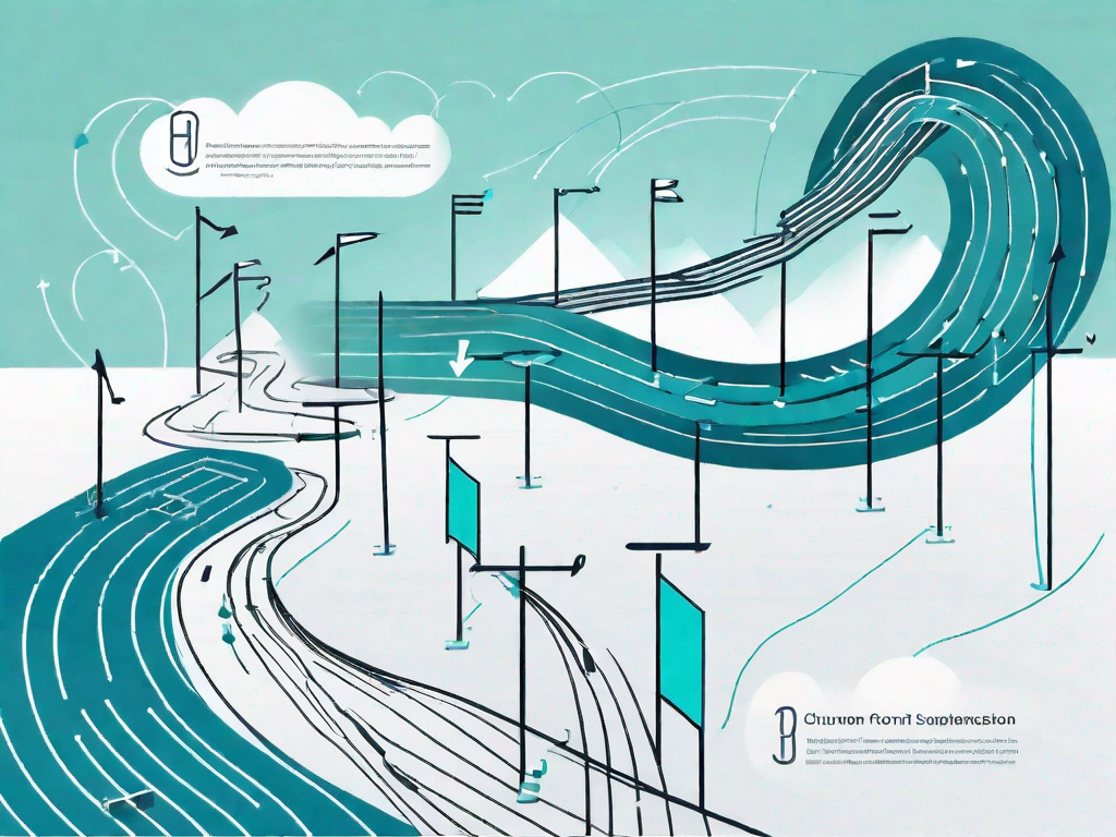 A winding path representing the customer journey