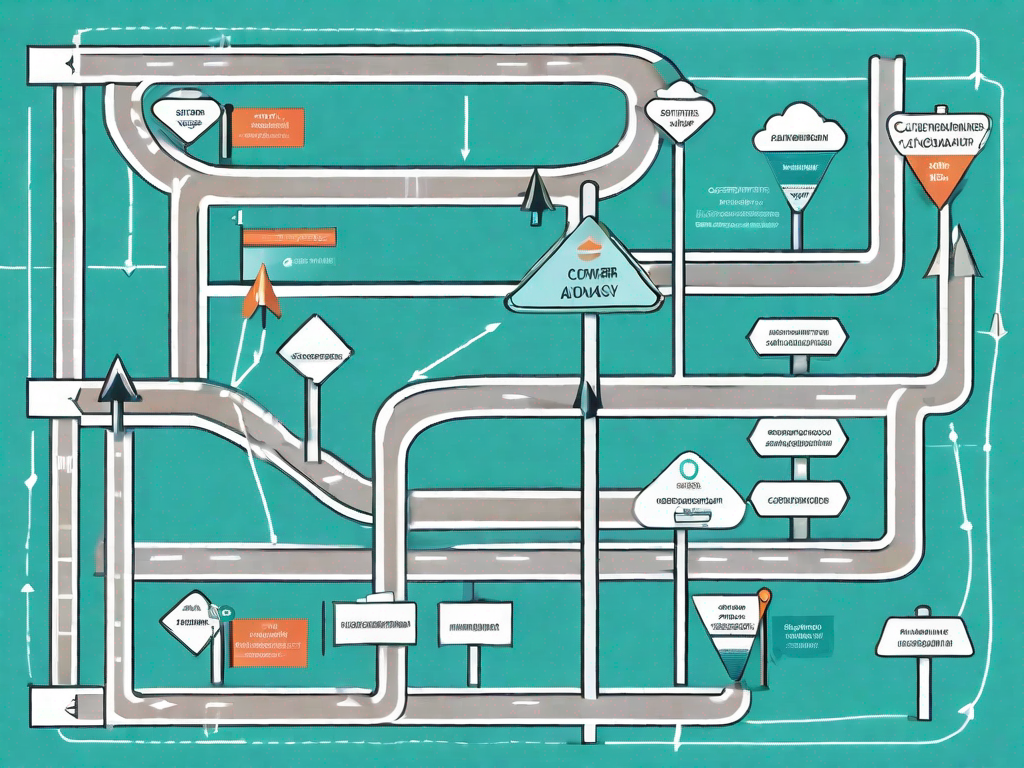 A road map symbolizing the customer journey