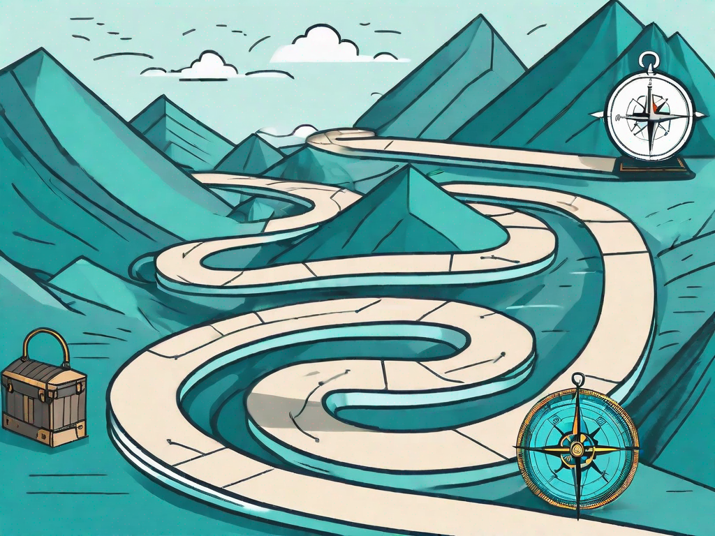 A winding path representing the customer journey