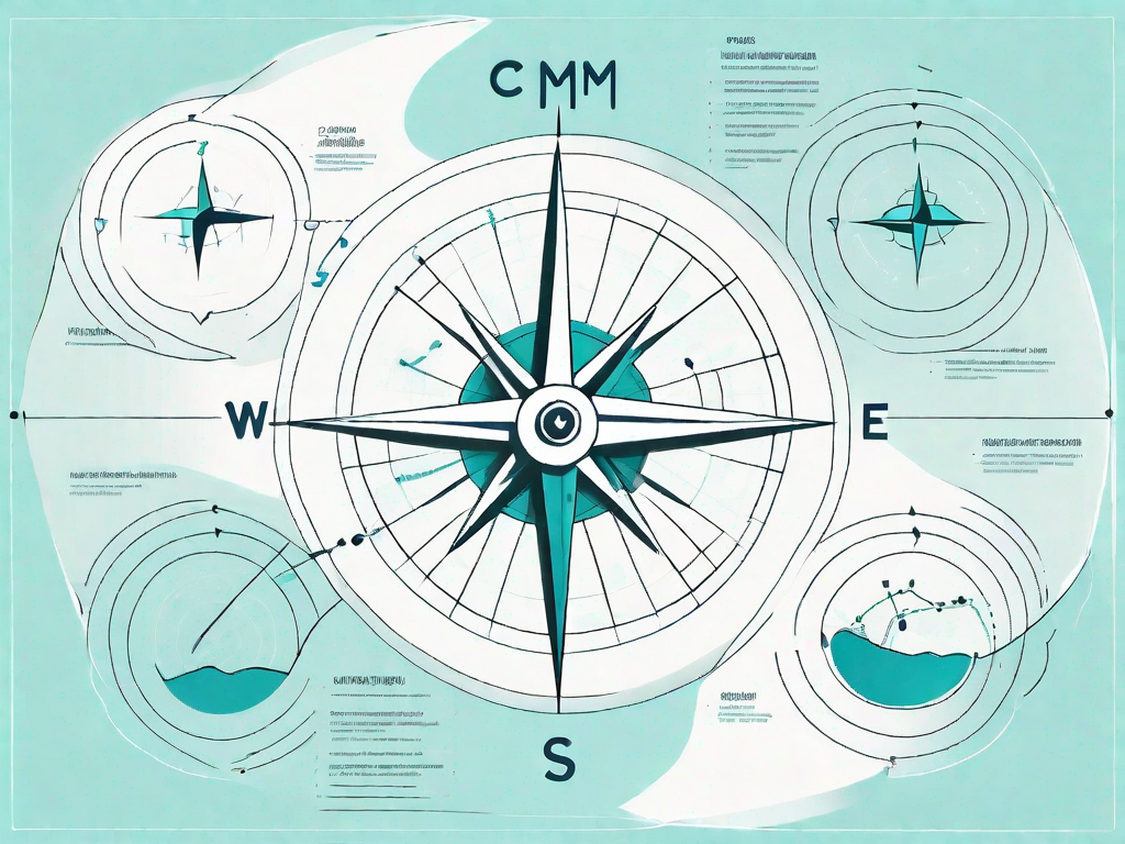 A roadmap with various checkpoints symbolizing the customer journey