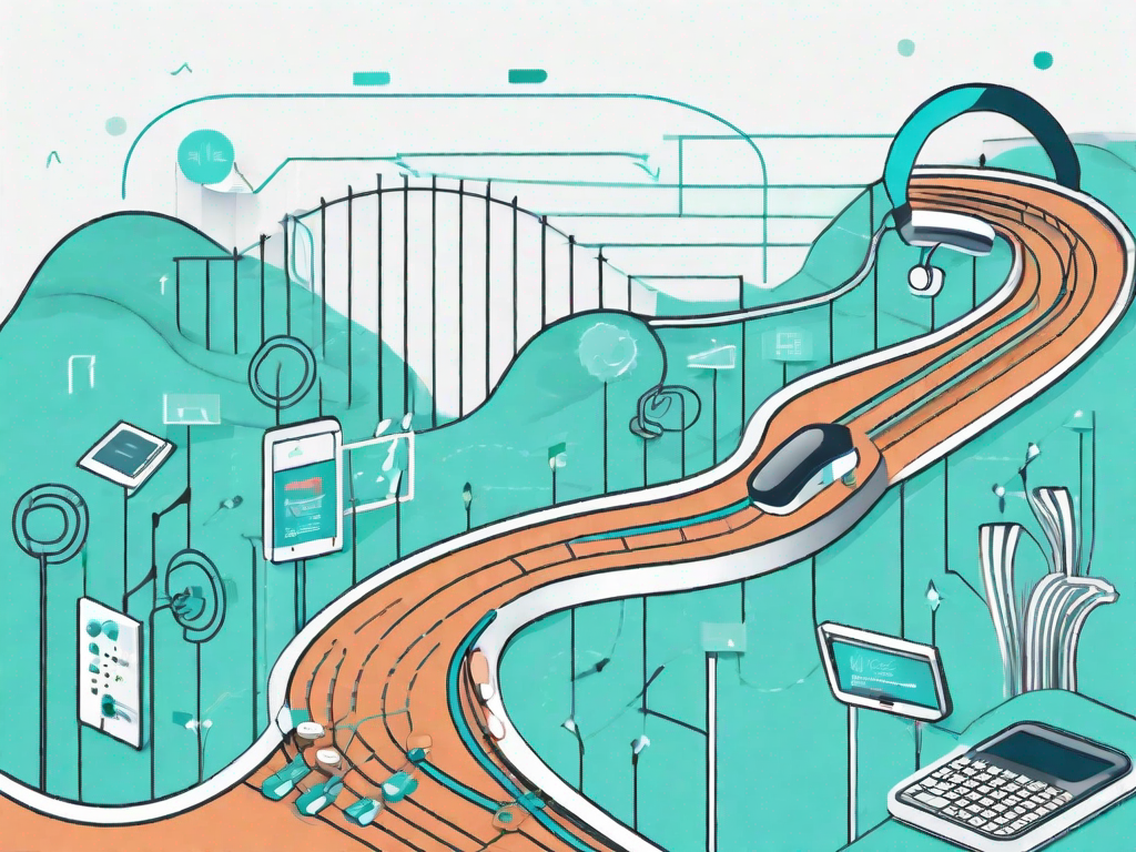 A winding path representing the customer journey