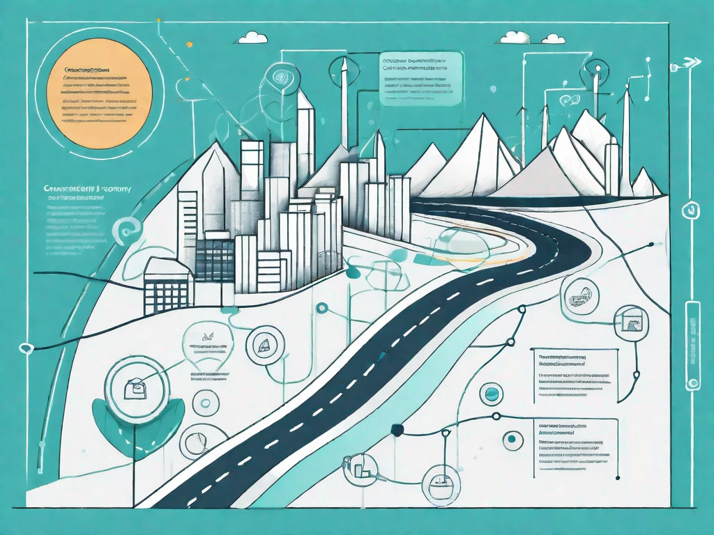 A road map representing the customer journey