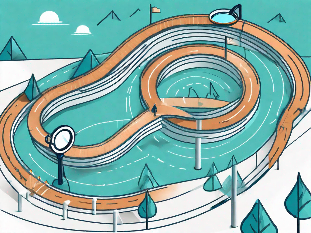 A winding path representing the customer journey