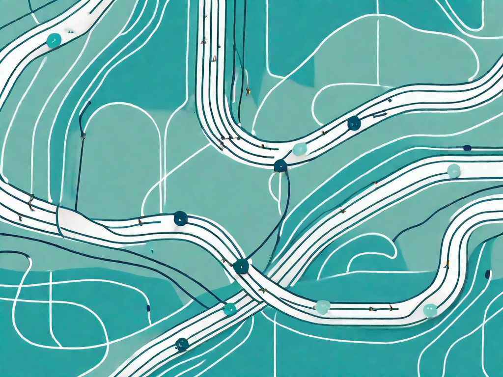 A neural network in the shape of a winding path