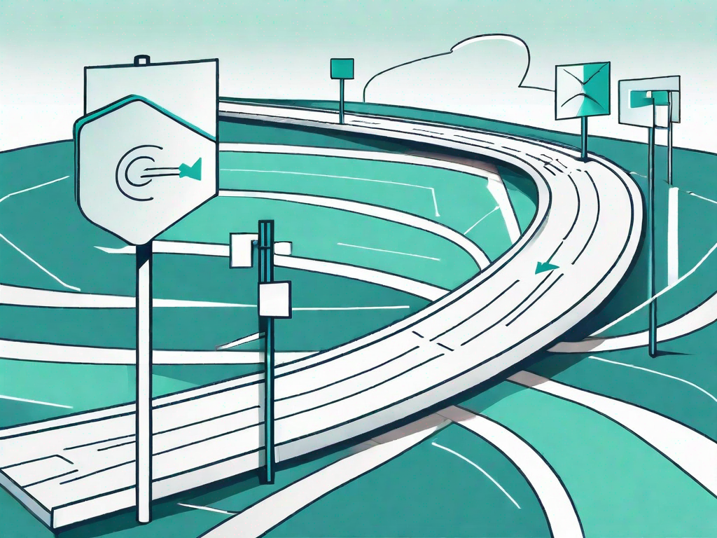 A roadmap with signposts symbolizing the customer journey