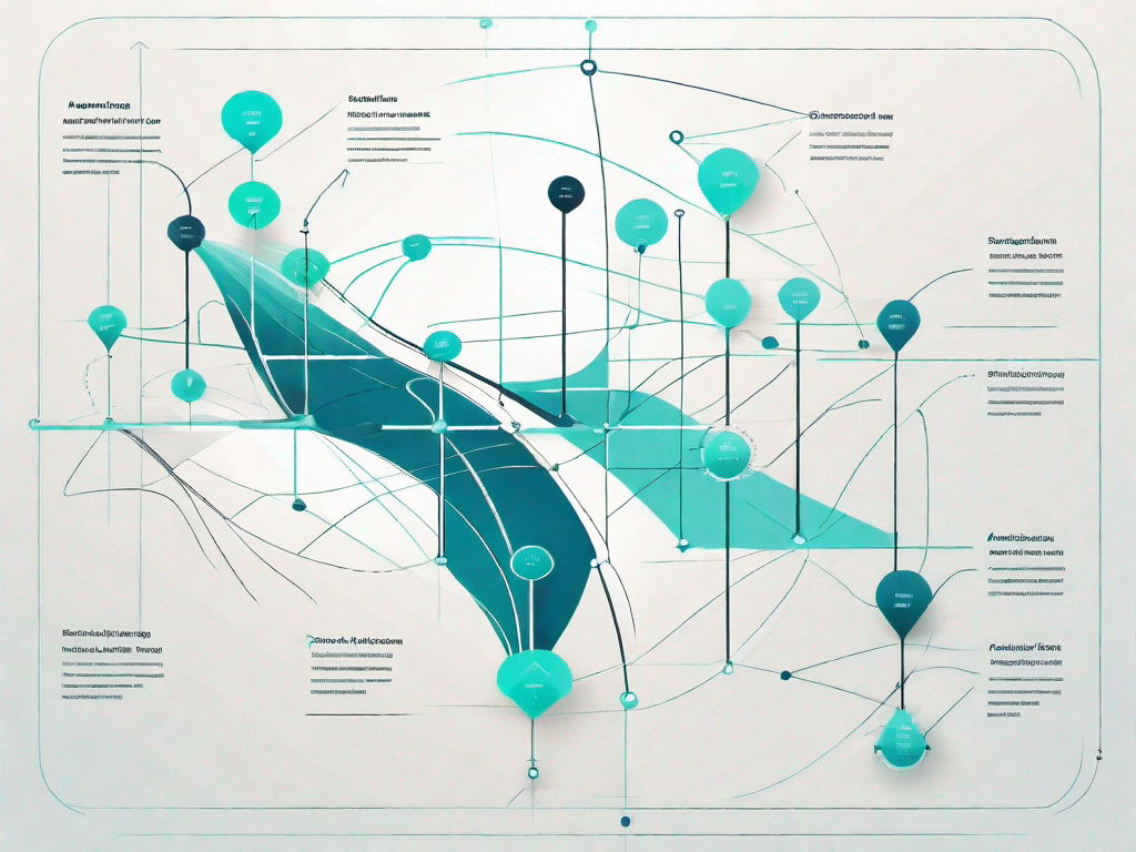 A roadmap with various touchpoints represented by different shapes