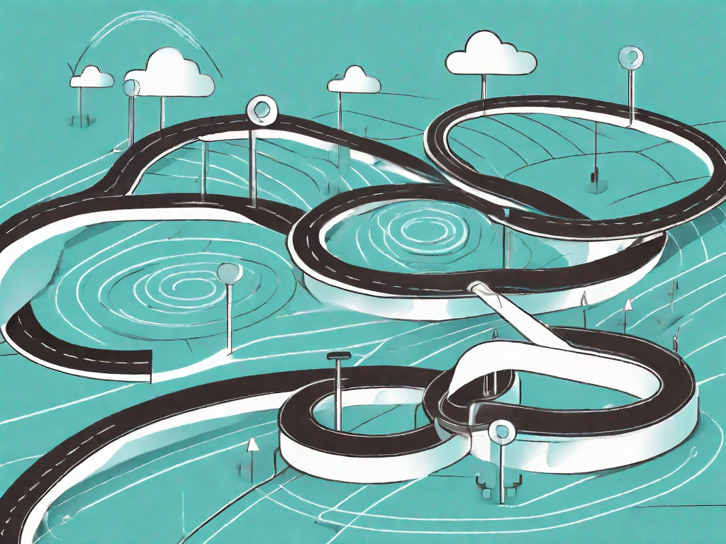 A winding path representing the customer journey