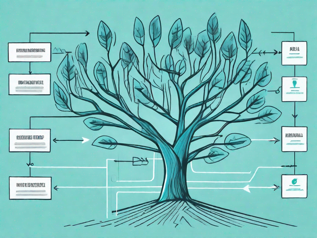 A decision tree with various paths