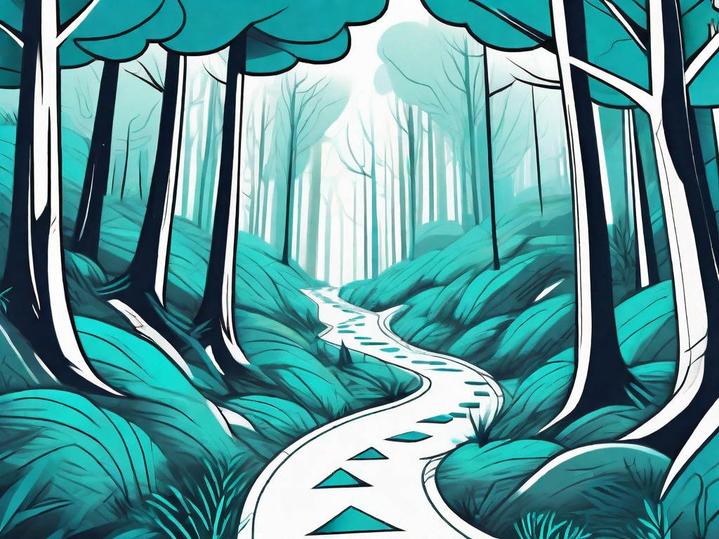 A forest path with various decision points