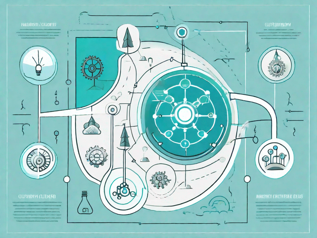 A symbolic customer journey path that splits into various branches