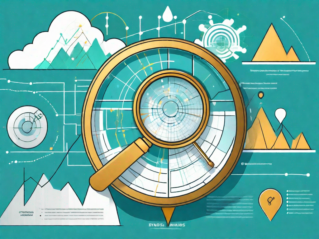 A road map with various symbols representing stages of a customer's journey