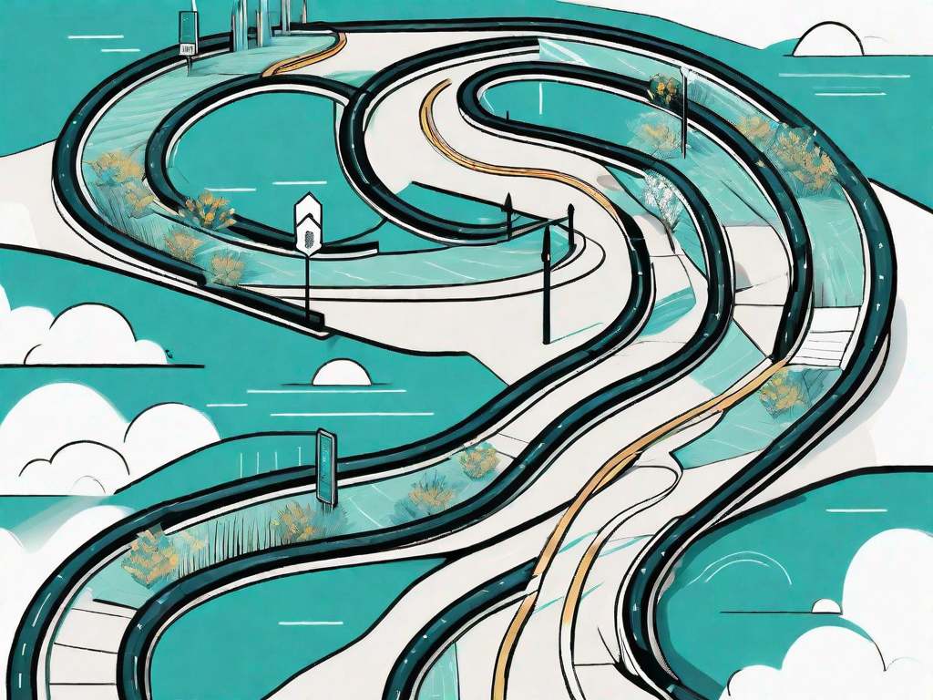 A winding path representing the customer journey