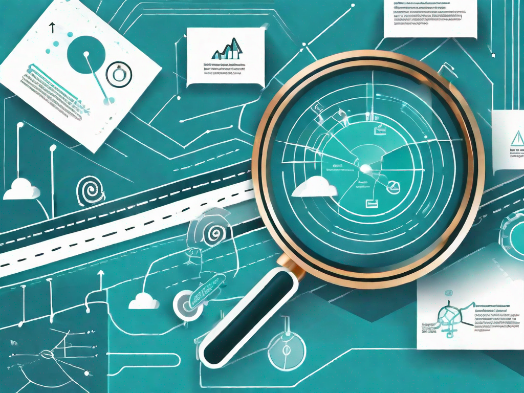 A roadmap with various symbols representing the customer journey