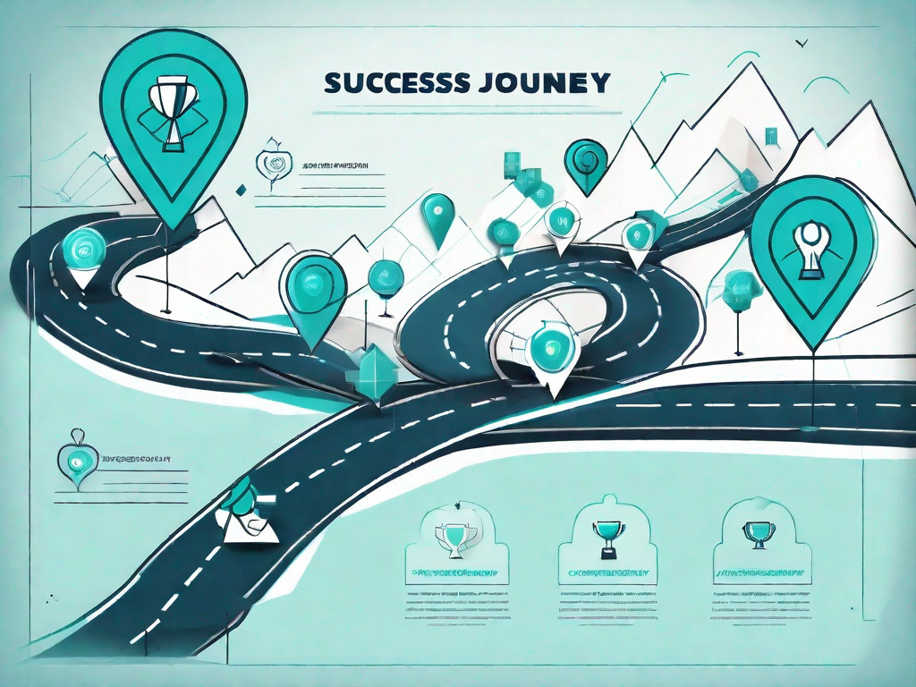 A roadmap with various touchpoints