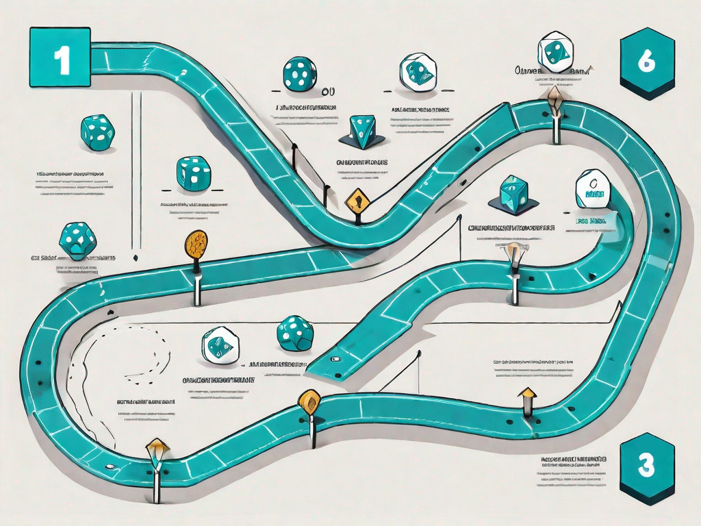 A board game with various pathways representing different customer journeys