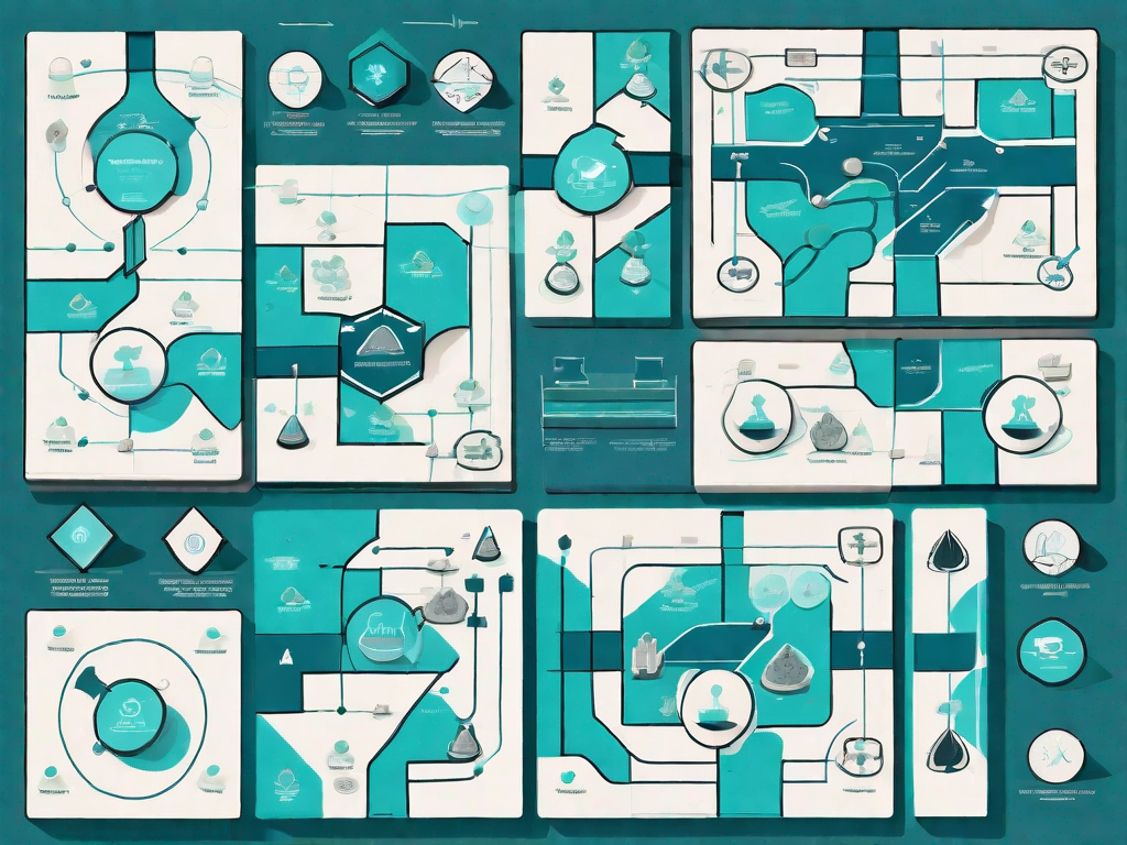 A board game with various stages representing the customer journey