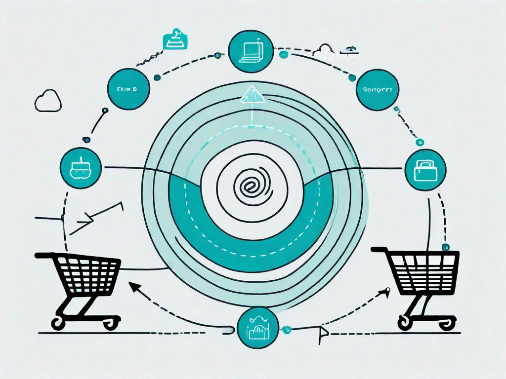 A winding path representing the customer journey