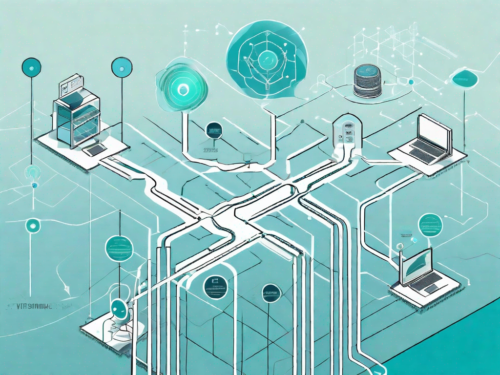 A quantum computer processing a complex algorithm