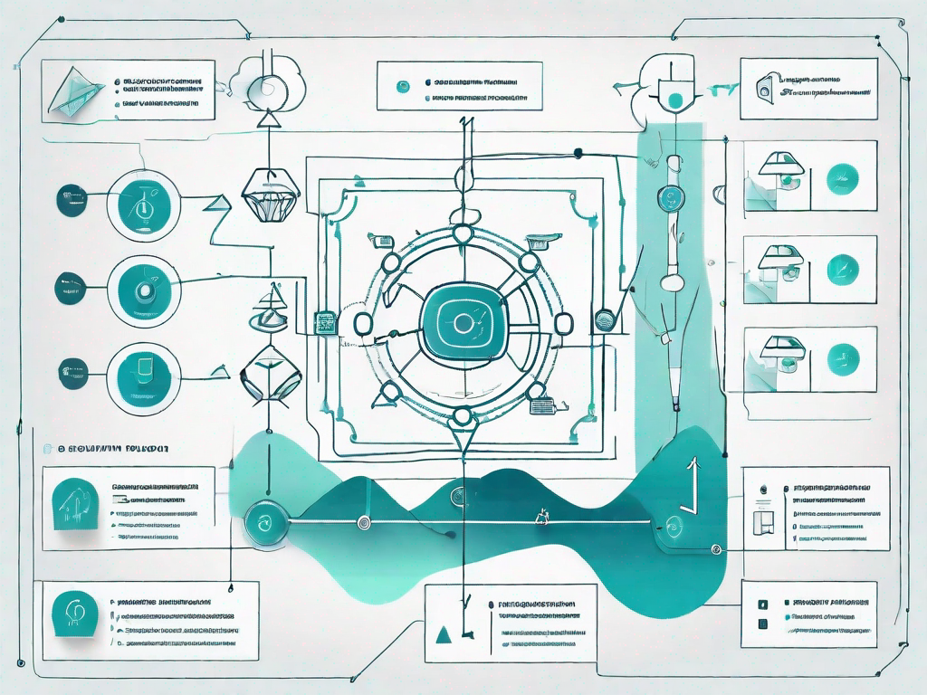 A quantum computer processing a symbolic customer journey map